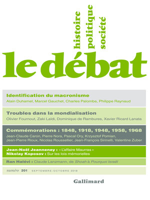 cover image of Le Débat N° 201 (Septembre--Octobre)
